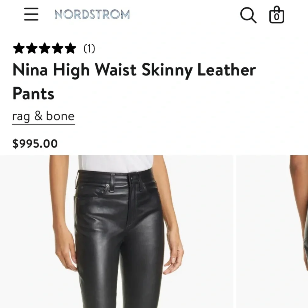 NWT Rag & Bone Nina High-Rise Skinny Leather Pant
size 23 - Picture 10 of 17